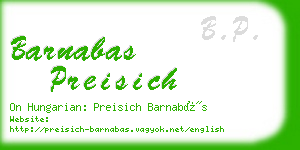 barnabas preisich business card